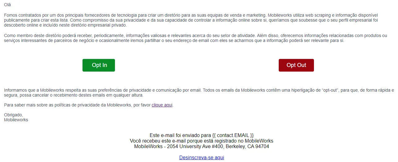 opt out email