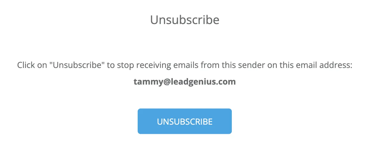 Unsubscribe link